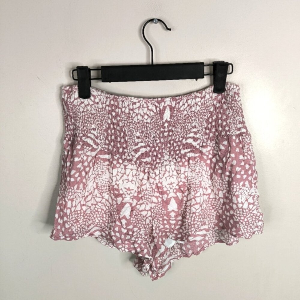 Honey Punch Abstract Boho Rayon Beach Festival Pink Shorts M